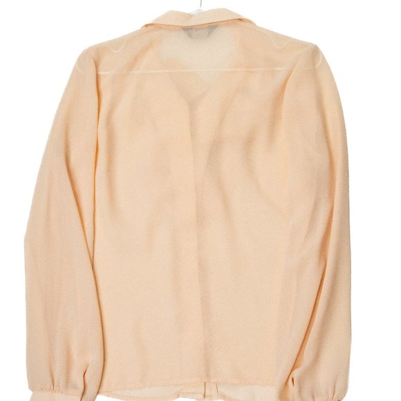 Vintage Ruffle Button Down Dress Shirt | Elise Whitely Women's Peach Size 12 - Picture 9 of 9